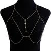 Cross Chest Breast Belly Body Chain Necklace For Women Girls Bra Wedding Sexy Ball Body Jewelry Prom Party Deco Accessories