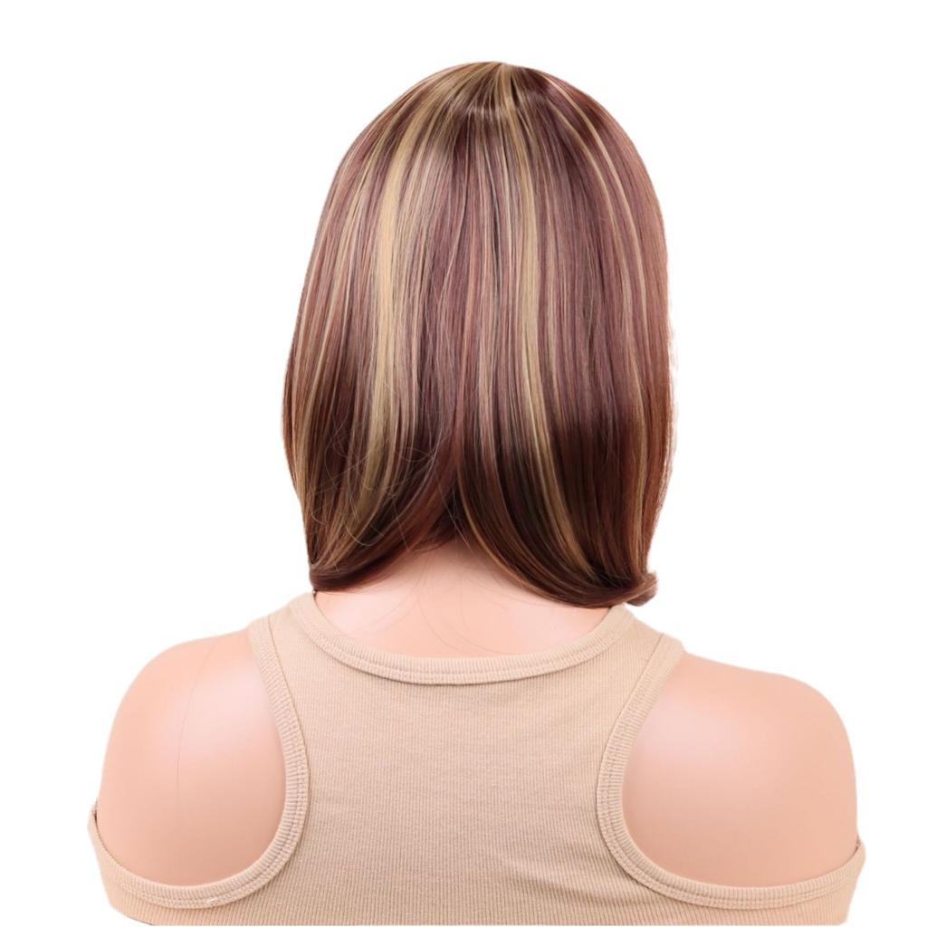 Women's Shoulder Length Straight Wig Hair Synthetic Natural Cosplay Party Light Brown Blonde Heat Resistant Daily Fashion Wigs