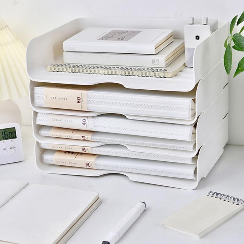 Stackable Paper Letter Tray Stacking File Letter Tray Space Saving Desk Document Organiser for School Office Supplies