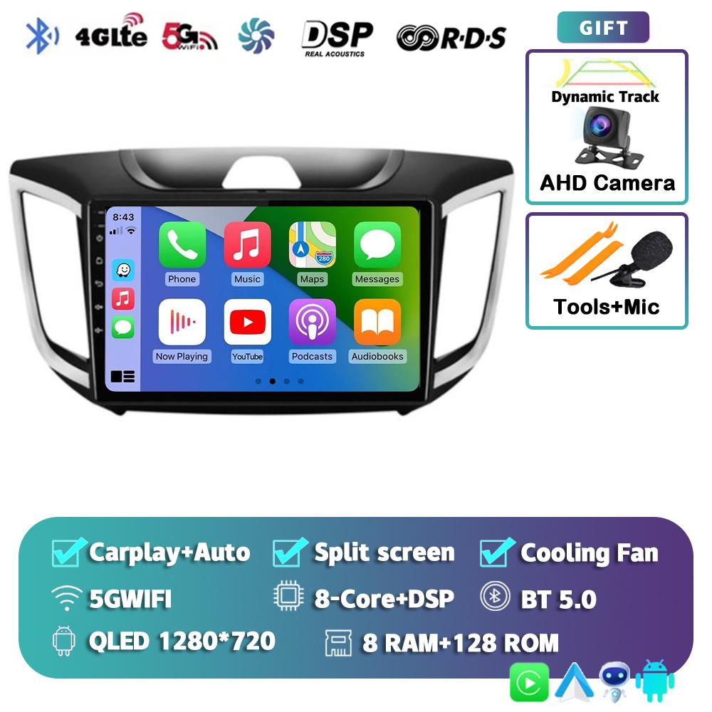 Android 14 Carplay Car Radio For Hyundai Creta ix25 2015-2019 Navigation GPS Multimidia Video Player 2din Head Unit Stereo