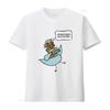 Funny Cartoon Dinosaur Bookworm Print Casual T Shirt vintage Washed fashion Top For Everyday Wear Versatile Stylish Soft Unisex