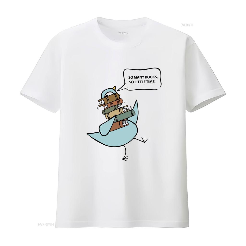 Funny Cartoon Dinosaur Bookworm Print Casual T Shirt vintage Washed fashion Top For Everyday Wear Versatile Stylish Soft Unisex
