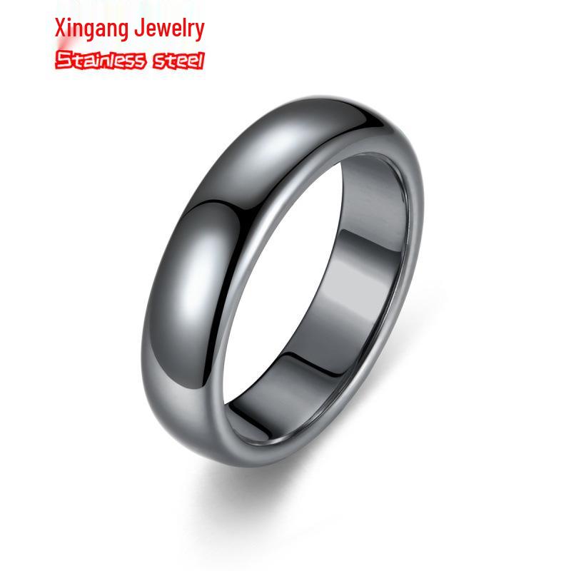 Unisex Black Hematite Magnetic Energy Rhombus Ring