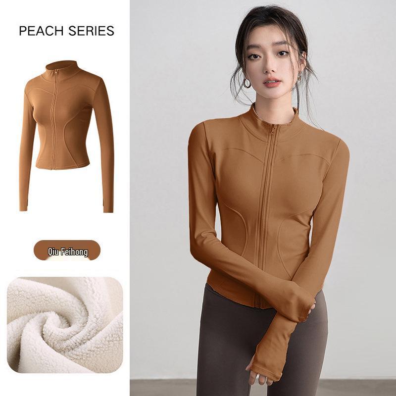

Women s High-End Velvet Long Sleeve Yoga Jacket – Slimming Professional Autumn Sportswear XL