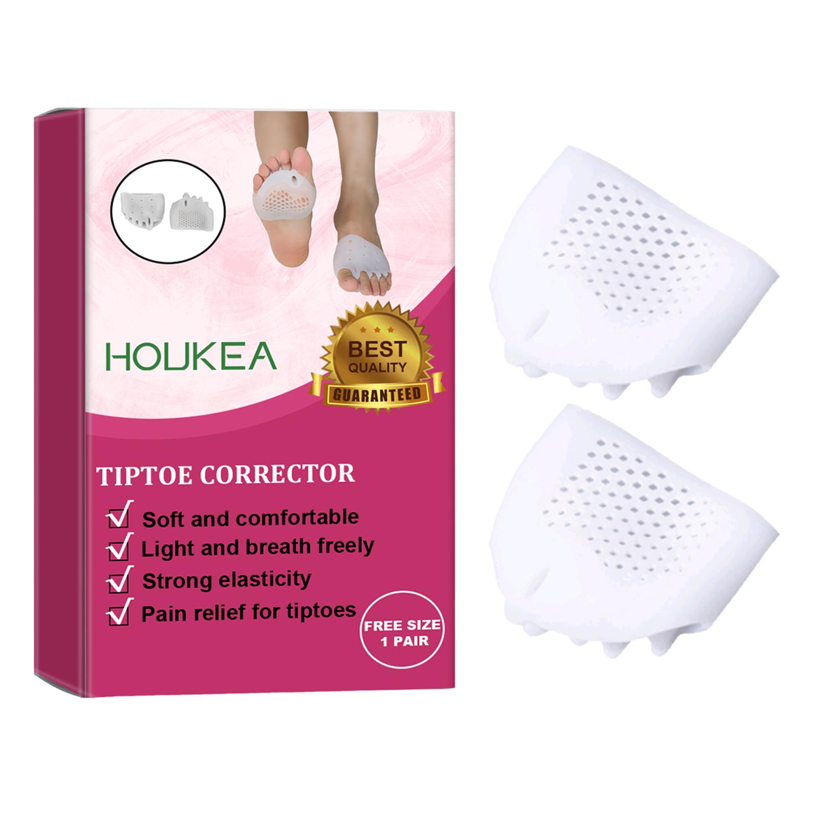 HOUKEA HKB05-A005-1-RD1 1 Pair Silicone Toe Corrector Toe Separator Hallux Valgus Correction Toe Cover A