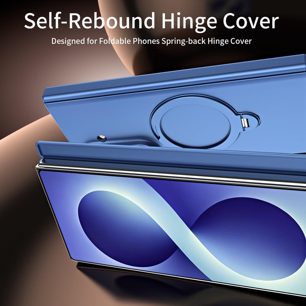 Matte Hinge Protective Case for Samsung Galaxy Z Fold8 Ultra Fold 7 6 5 4 3 Built In Magnetic Ring Kickstand Shockproof Cover Phone Bumpers