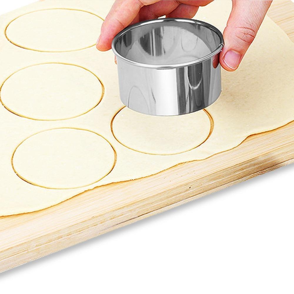 3pcs/set Stainless Steel Round Biscuit Cutters Rust-proof Dumpling Skin Cutting Mould Cookie