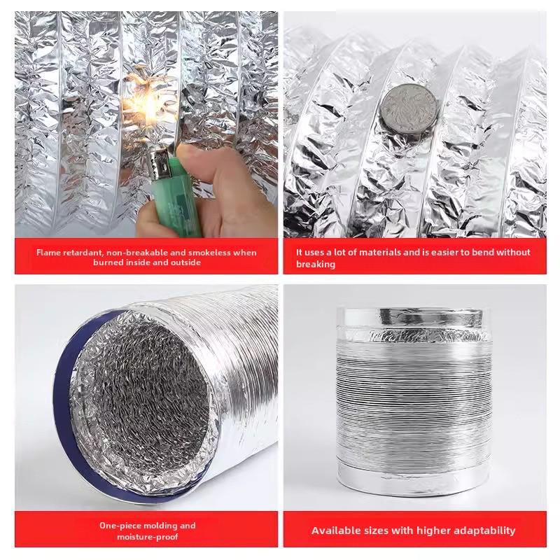 Conduit de ventilation universel en aluminium pour hottes de cuisine et de salle de bain