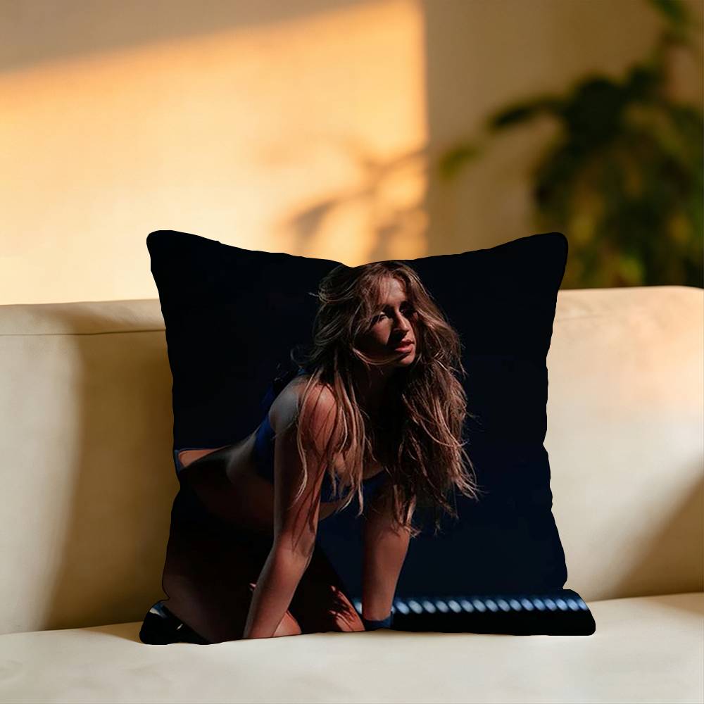 Pop Singer Tate McRae Pillow Case Square DoubleSided Sofa Cushion Cover Bedroom Bedside Pillow