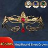 Elegant King Round Elves Crown Baroque Princess Diadems Bridal Hair Accessories  Wedding Ceremony