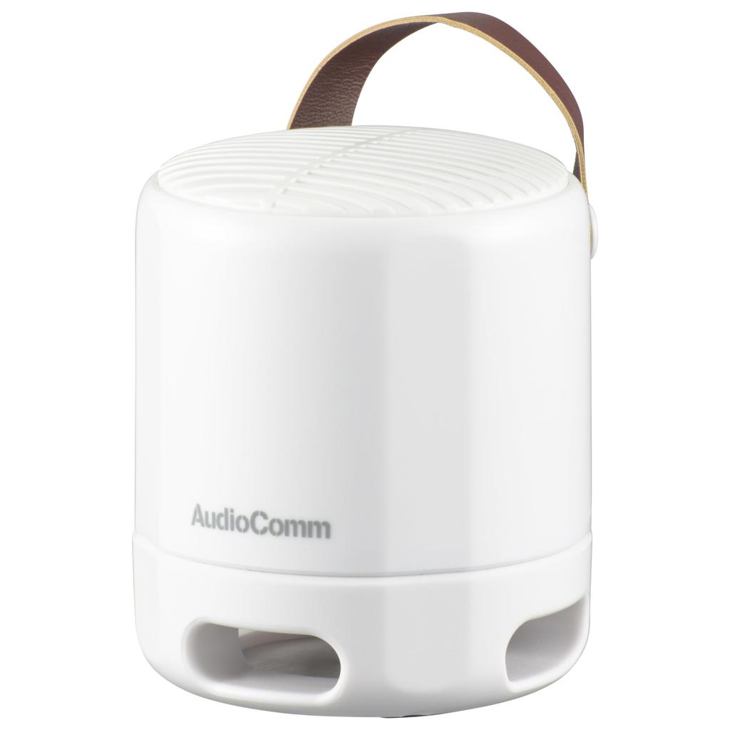 Ohm Electric AudioComm Portable Speaker Wireless Speaker Wireless Round Speaker White OHM Bluetooth5.3 ASP-W125N-W 03-2386