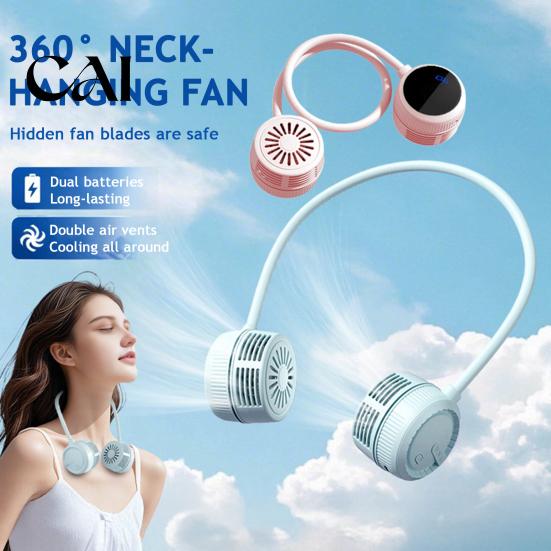 Personal Fan for Business Trips Portable Neck Fan, Hands Free Bladeless Cooling with 3 Speed, USB Summer Gadgets Kitchen Rechargeable Quiet