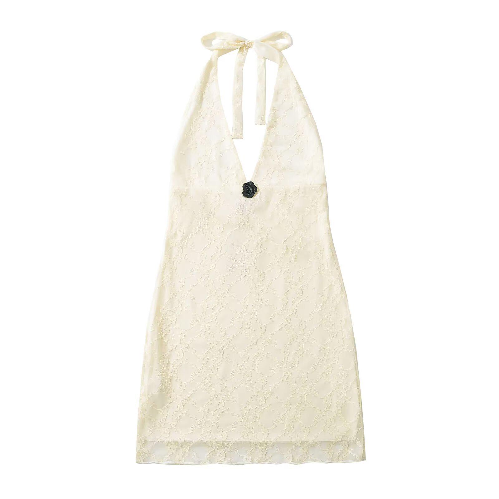 

Зимнее женское платье-бодикон без спины в европейском и американском стиле с лямкой через шею Medium абрикосовый