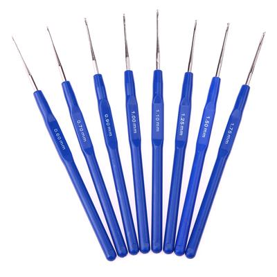 8Pcs Crochet Needle Set Metal Crochet Hooks Set 0.6-1.75mm Yarn Craft Knitting Needles Sweater Weave Sewing Tool
