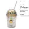 350ml Cute Cartoon Fruit Water Cup with Dome Lid & Straw for Kids