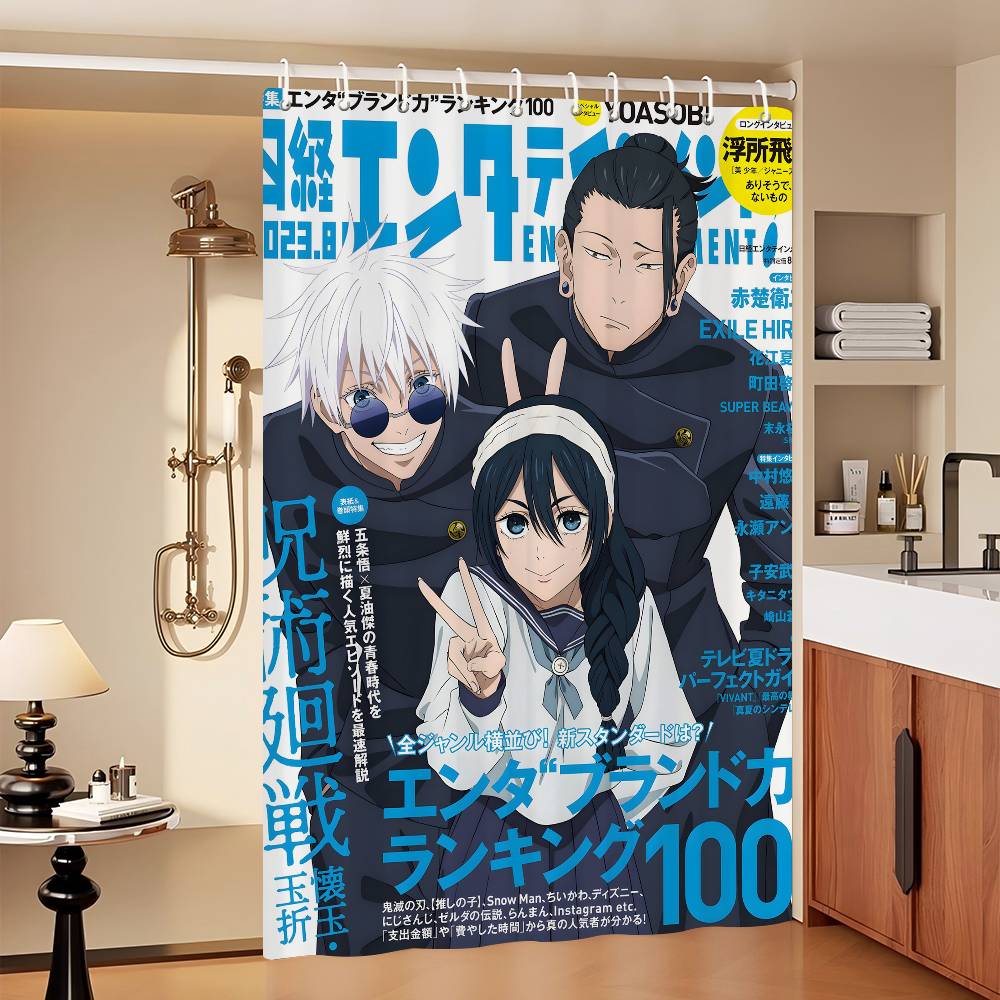J-Jujutsues Japan Anime K-Kaisenes Waterproof Fabric Shower Curtain Bathroom Decoration Curtain Home Shower Curtain
