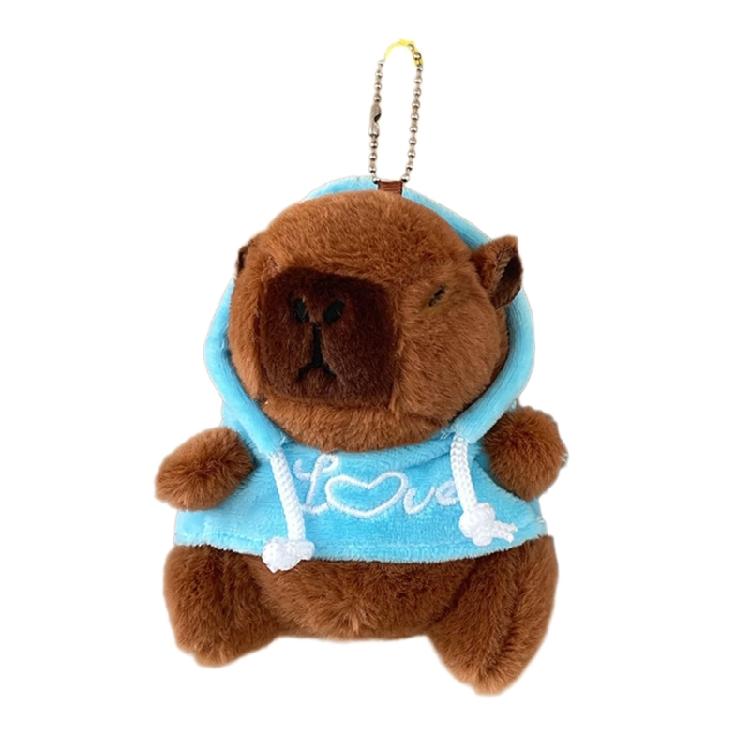 Lovely Hangings Decorations Sweet Plush Hoodies Capybara Keychain Pendant Keyring Decoration Bag Hangings Ornament