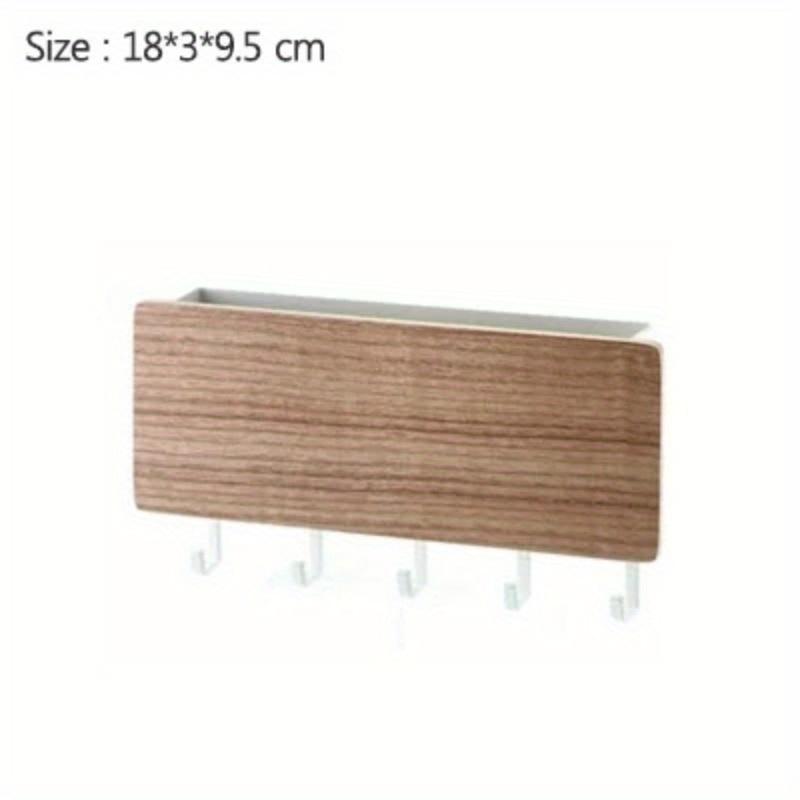 1pcs Wall Mounted Wooden Wall Rack Miscellaneous Clothes Rack Organizerwall Hook Living Room Storage Device Household Key Hook