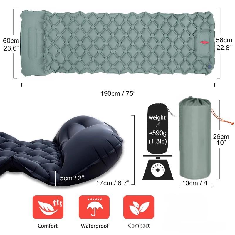 3 szt./partia zewnętrzna mata do spania kemping nadmuchiwany materac z poduszkami, piesze wędrówki