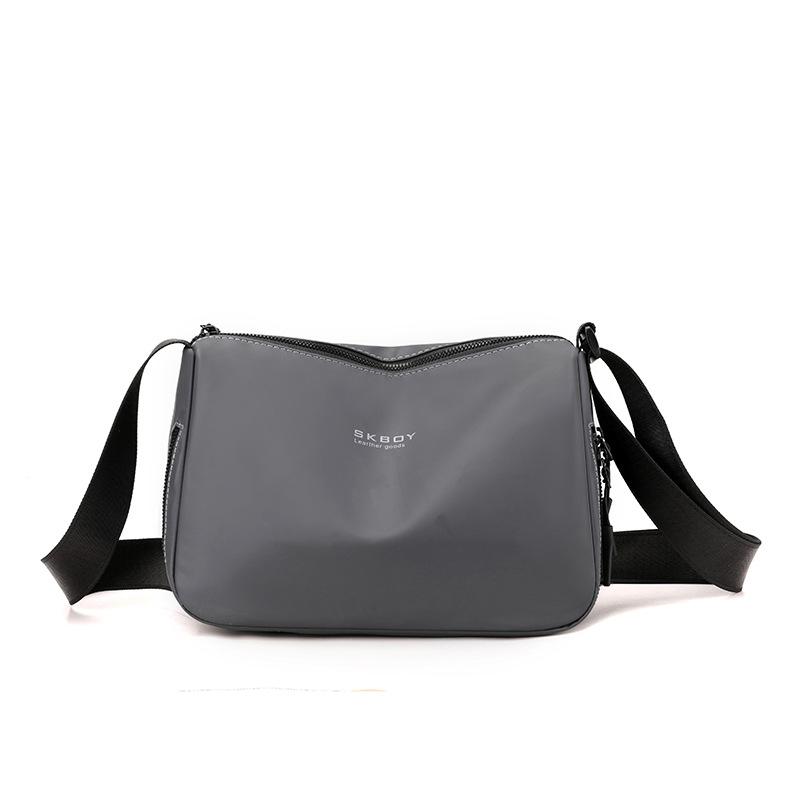 

Модная и простая мужская повседневная сумка через плечо, высококлассная корейская универсальная мужская сумка через плечо большой вместимости серый