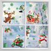 Cartoon Santa Claus Presents Gifts with Visible Glass Stickers for Home Decoration On Both Sides