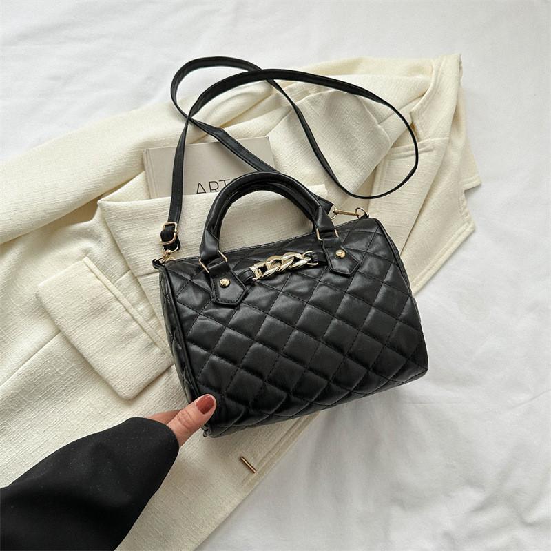 Стильная женская сумка через плечо из ПУ Шикарная осенняя мода Повседневная сумочка Маленькая квадратная чёрный