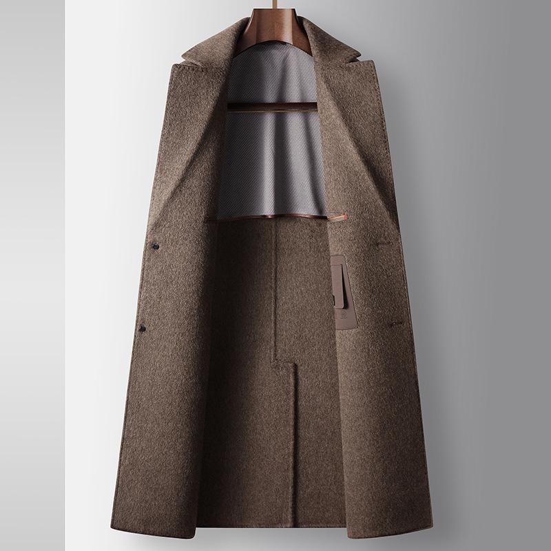 Autumn and Winter Medium and Long Suit Collar Double-sided Woolen Trench Coat, Youth Business Warm Woolen Coat