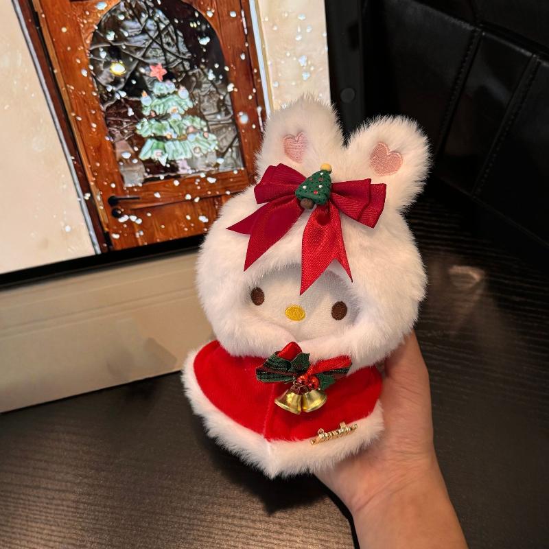 Cartoon Cute Christmas Dress Up Hello Kitty Plush Keychain Backpack Hanging Decoration Plush Toy Pendant Keyring  Year Gift