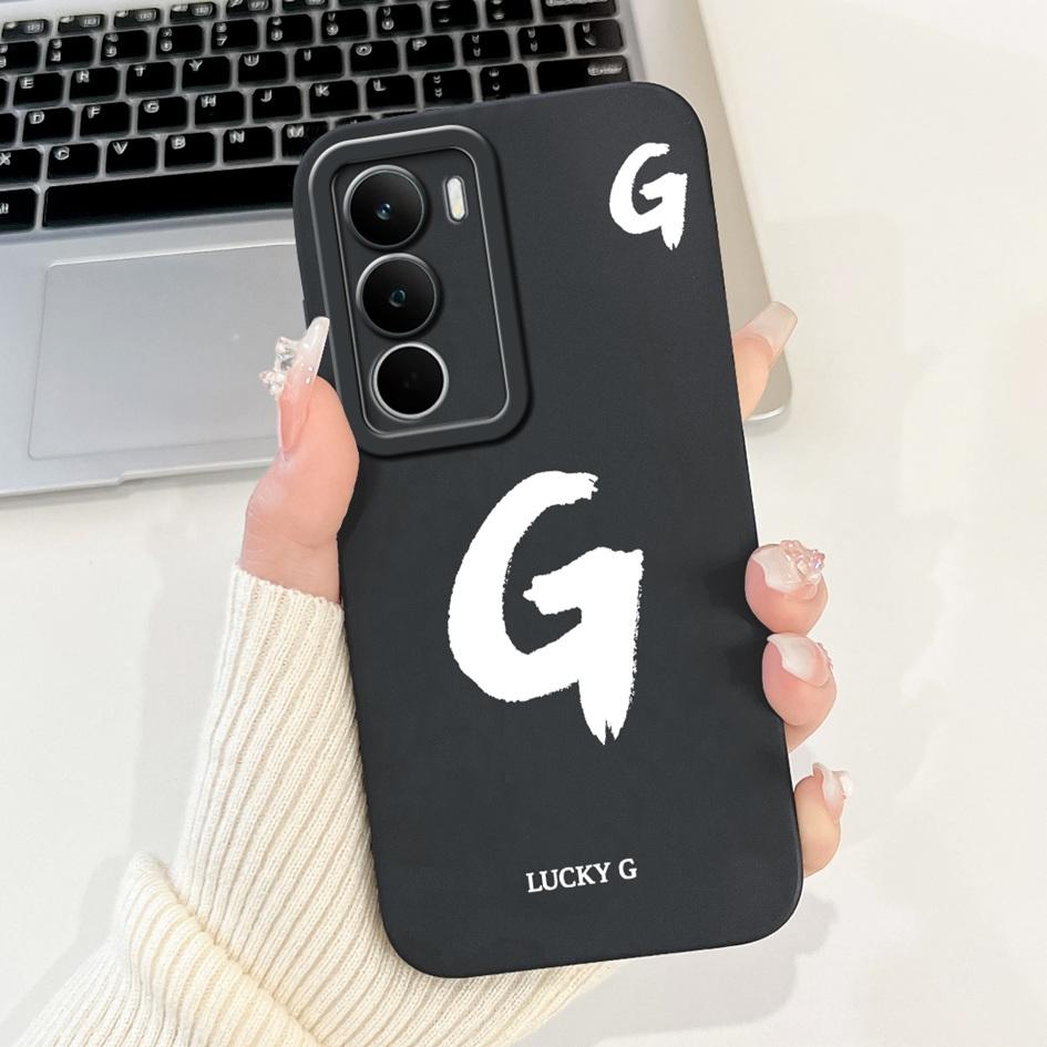 For Realme C71 2025 Case RMX5303 Cover Cute Lucky Initial Letters Soft Silicone Lens Protective Covers For RealmeC71 C 71 Bumper