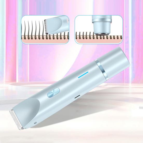 2 In 1 Electric Razors for Women Painless Ladies Epilator Facial Mustache Shaver Bikini Underarms Legs Trimmer Electric Hair Removal