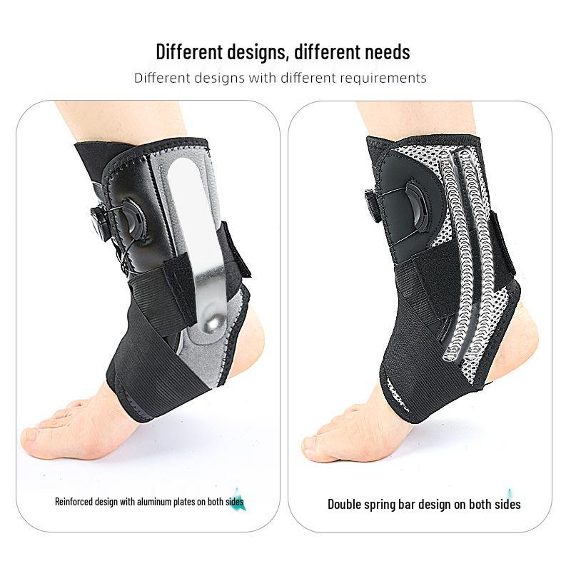 Adjustable Anti-Twist Ankle Support with Heel Protector and Spring Compression