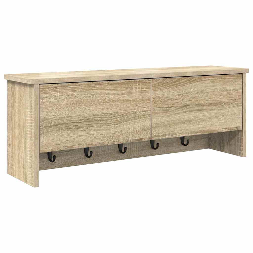 Wall Mounted Nightstand with Door Sonoma Oak 80 x 20 x 30 cm