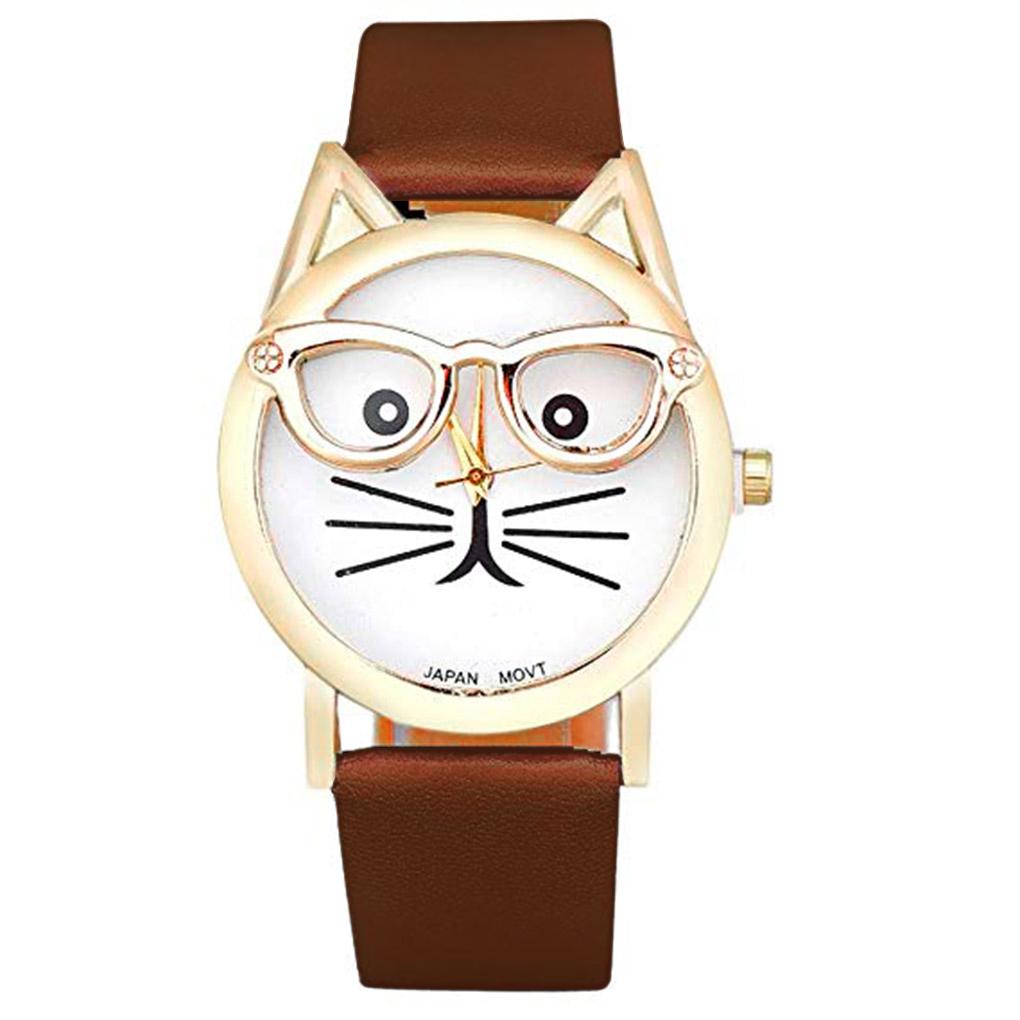 Decoration Wrist Quartz Wristwatch Dial Analog Watch Women Girls Leather Adults Students Travel Animal Adjustable Strap