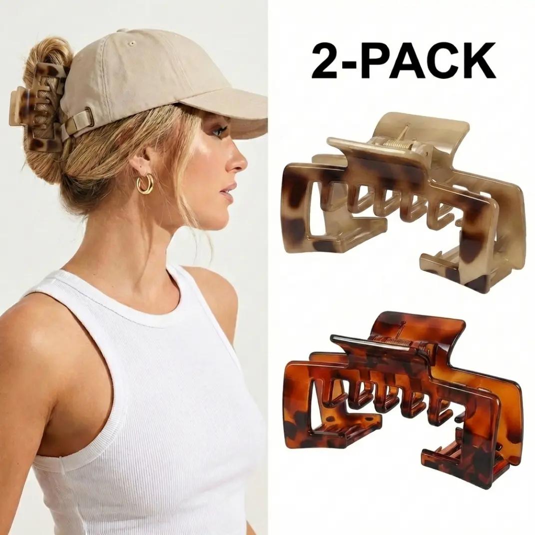 

2Pcs Hat-Friendly Claw Clips, Women Baseball & Trucker Hat Hair Clips, Special Design for Thick Hair Hat Hairstyles мідний