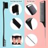 10-teiliges Haar-Styling-Kamm-Set, Toupier-Haarbürste, Dreifach-Toupierkamm, Rattenschwanzkämme, Kantenbürste, Haarschwanz-Tools, Zopfwerkzeug, Schleife