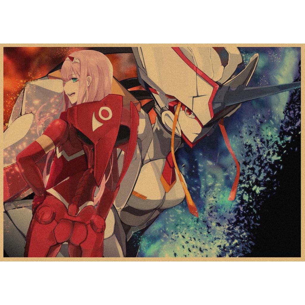 National Team DARLING In the FRANXX Retro Kraft Paper Anime Poster 261 for Wall Decoration