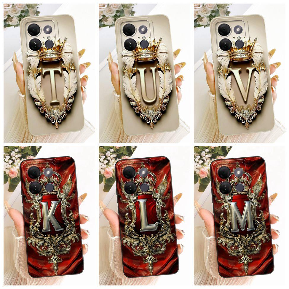 For Infinix Smart 7HD X6516 Case For Infinix Smart 7 HD Cover Luxury A-Z Letters 2D Painted Silicone Casing