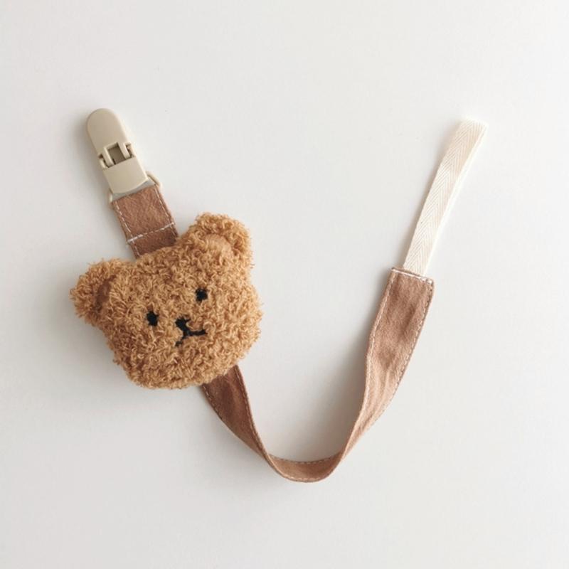 Pacifier Chain Plush Pendant Pacifier Clip Holder Soft Plush Bear Crib Hanging Decorations Infant Pacifier Accessories