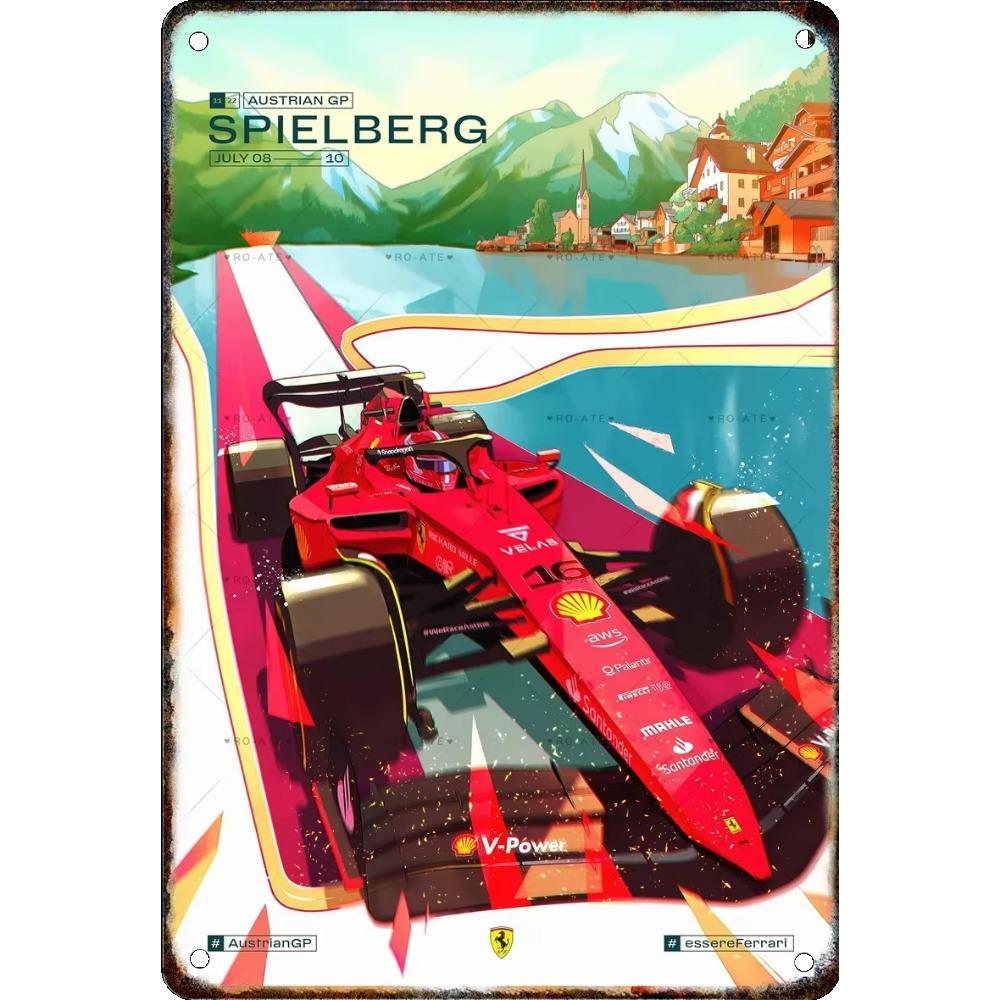 Vintage Formula Car Race Poster Home Garage Club Modern Wall Art Decorative Panel Mural Aesthetics