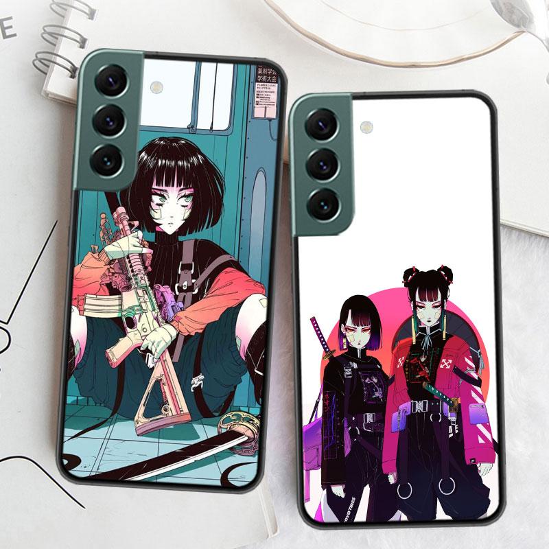 Vaporwave Glitch Anime Phone Case For Samsung Galaxy A12 A22 A32 A42 A52 A72 A54 A34 A24 A14 A73 A53 A33 A23 A13 5G F52 F62 Cove
