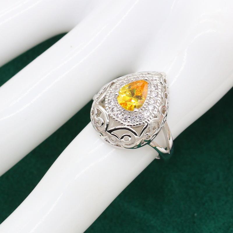 Popular In Europe and The United States Zircon Bracelet Necklace Earrings Jewelry Set