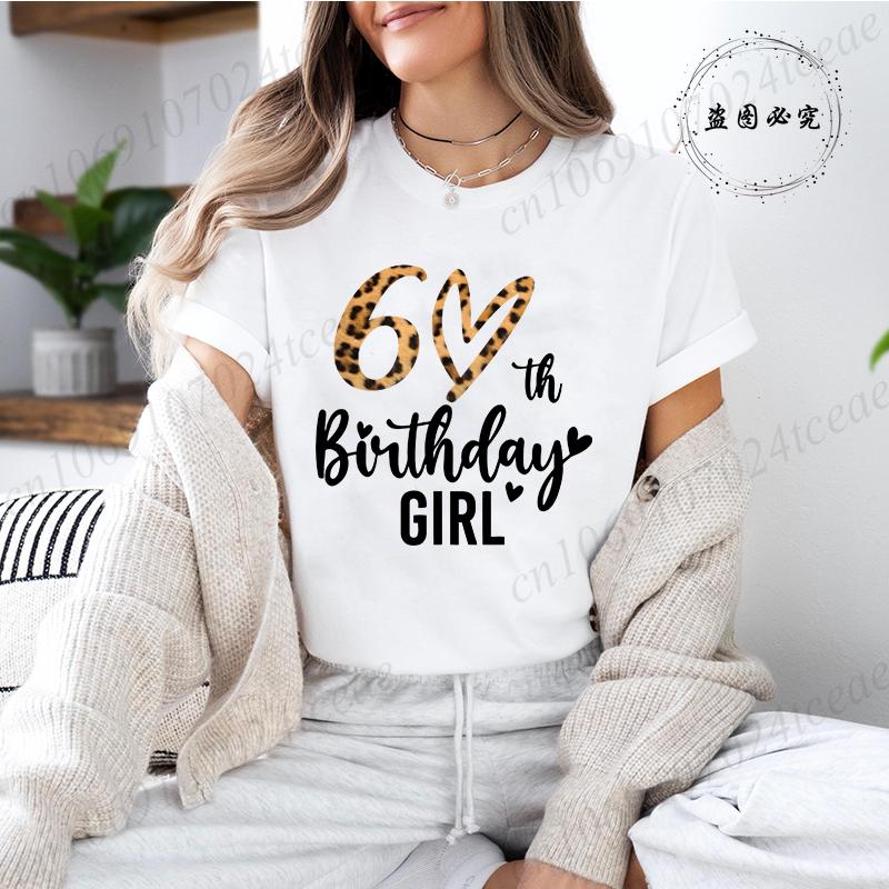 New Birthday Party Unisex T Shirt Pullover TShirts Its My 60th Birthday Leopard Printed TShirt Casual Short Sleeve TShirt