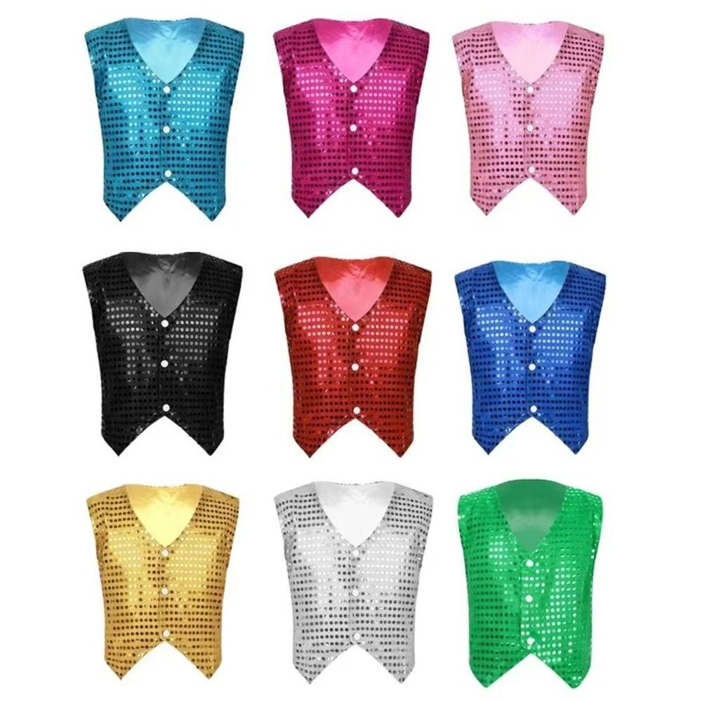 Dressy Look Sequined Vests Sequined Design Dance Costume Hip-hop Style Performance Suit  Jazz Dance