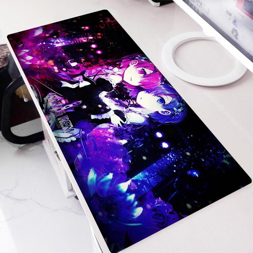 Re Zero Rem Emilia Mousepad Speed Keyboard Gaming Accessories Manga Mouse Pad Gamer Rubber Mat Anime Rug Full Gamer Pc Csgo Mice