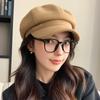 Women's Autumn and Winter Retro British Style Internet Celebrity Fashion Letter Newsboy Beret Versatile Octagonal Artist Hat