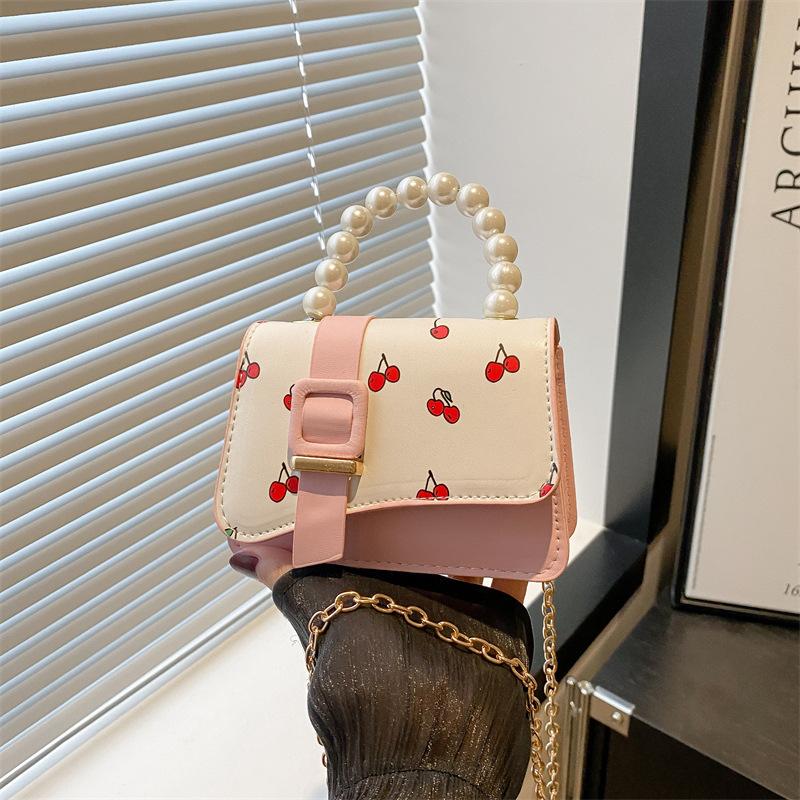 Aesthetic Temperament Trendy New Pearl Handbag 2025 Korean Version Simple Fashion One Shoulder Crossbody Small Square Bag Women