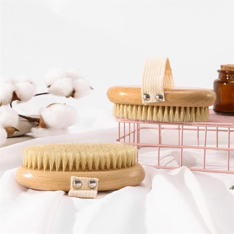 1pcs Exfoliating Wooden Body Massage Shower Brush Natural Bristle Bath Brush Soft SPA Woman Man Skin Care Wet Dry Body Brush