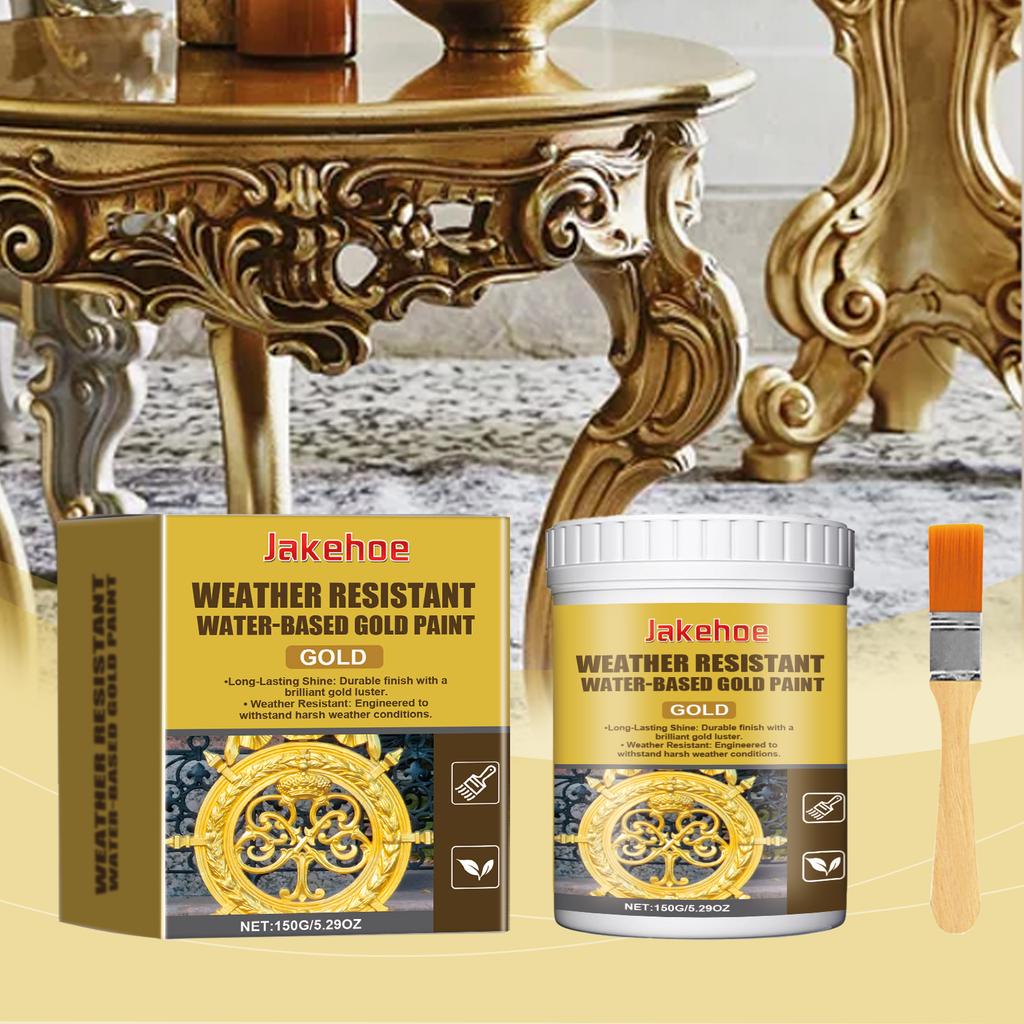 Tinta Dourada à Base de Água Resistente às Intempéries à Prova d'Água, Secagem Rápida, Tonalidade Metálica Rica Durável para Uso Externo Protegida contra UV 150g