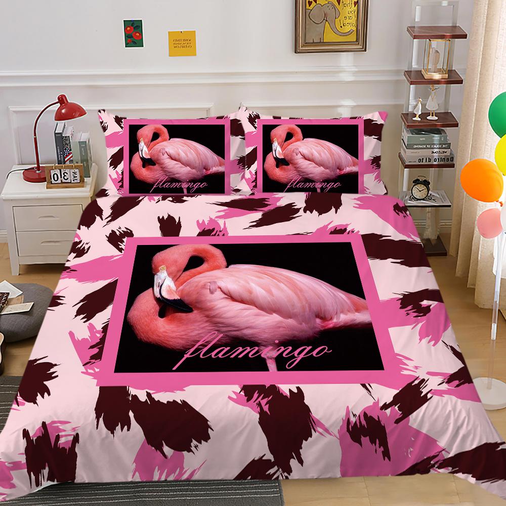 Home Bedclothes Decor Bed Quilt Cover Set Modern Bedspread 3D Birds Design Printing Microfiber Bedding Suit