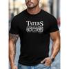 Men's T-shirt, Simple and Clean, Minimalist and Stylish, Men's TATERS Potato Cooking Graphic Print Summer Casual Crew Neck Short Sleeve T-shirt